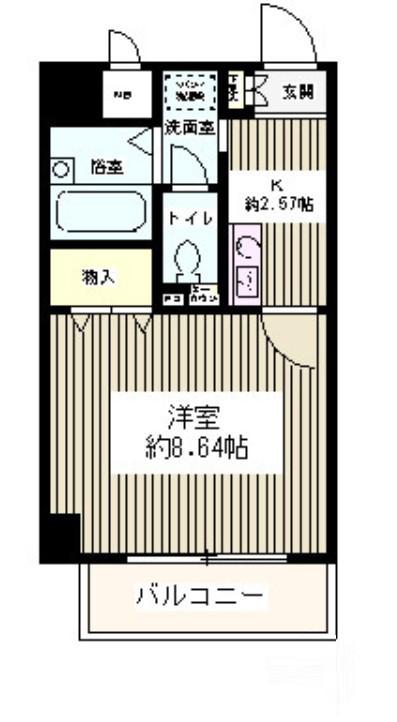 カーサグランデ(2DK/1階)の間取り写真