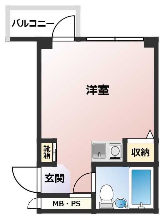 アンタント相原(ワンルーム/3階)の間取り写真