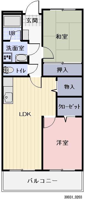 LIMPIA イースト(2LDK/2階)の間取り写真