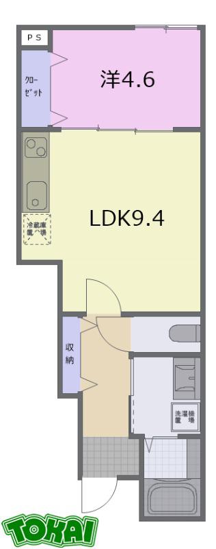 OCEAN 松阪(1LDK/1階)の間取り写真