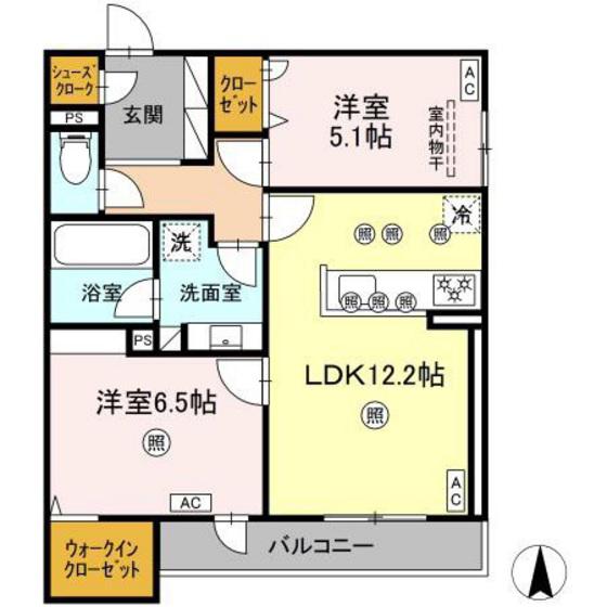 JR山陽本線 北長瀬駅 徒歩7分 3階建 新築(2LDK/1階)の間取り写真