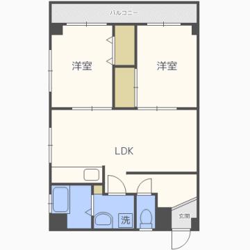 高橋ビル(2LDK/1階)の間取り写真