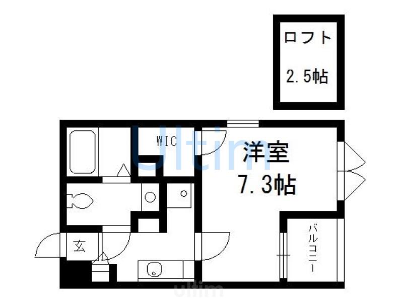 アルティスタ西院(1K/1階)の間取り写真
