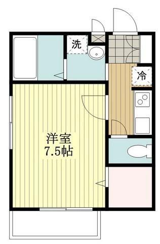 ブリーズ富岡(1K/2階)の間取り写真