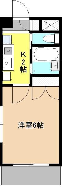 リリーヴィラ(1K/2階)の間取り写真
