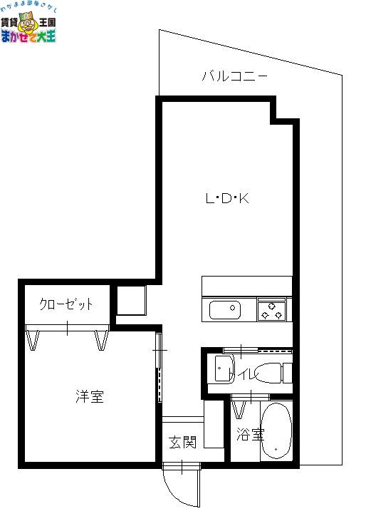 コーポ山田A(1LDK/1階)の間取り写真