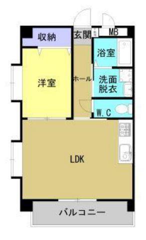 ディープタウンヒルズ(1LDK/7階)の間取り写真