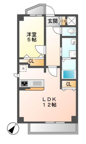 アトリエール(1LDK/3階)の間取り写真