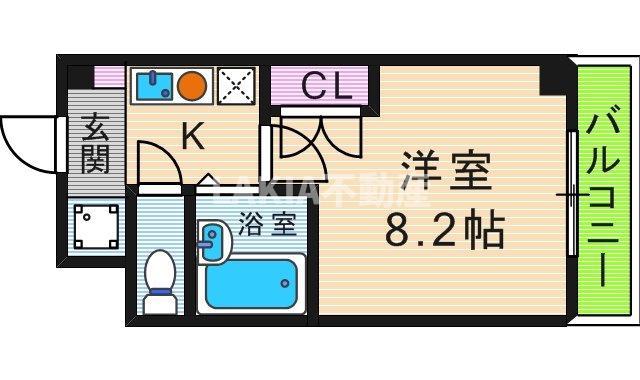 サンビレッジ(1K/2階)の間取り写真