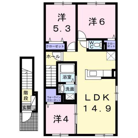 クレイトンハウス新橋I(3LDK/2階)の間取り写真