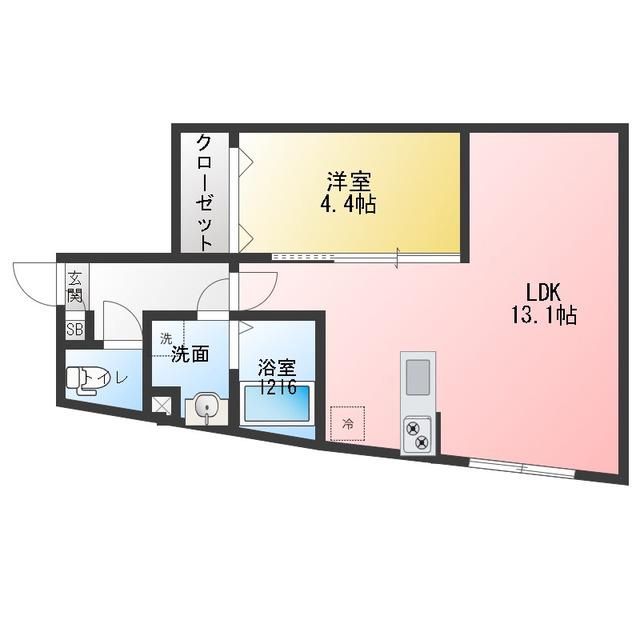 レピュア小石川レジデンスII(1LDK/1階)の間取り写真