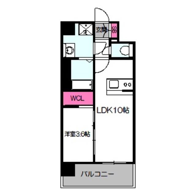 リヴェント玉造(1LDK/7階)の間取り写真