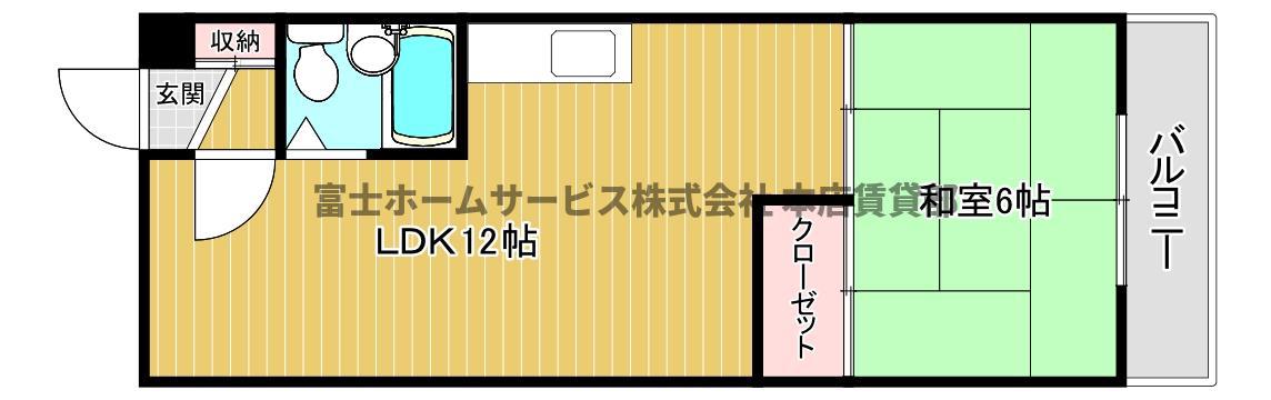 シャトーアストリア(1LDK/5階)の間取り写真