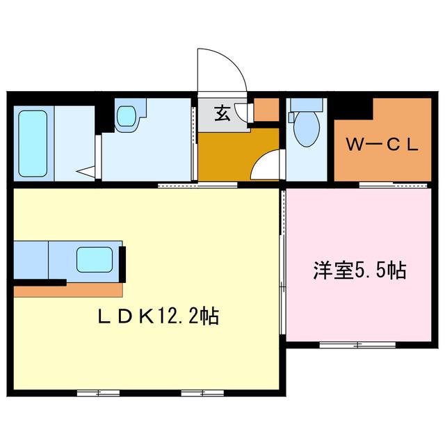 セ・ミュー(1LDK/1階)の間取り写真