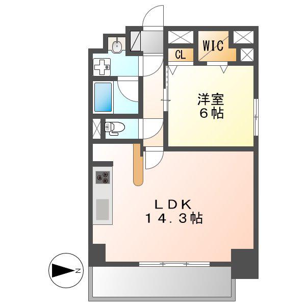 レガーロ茶屋ヶ坂(1LDK/1階)の間取り写真