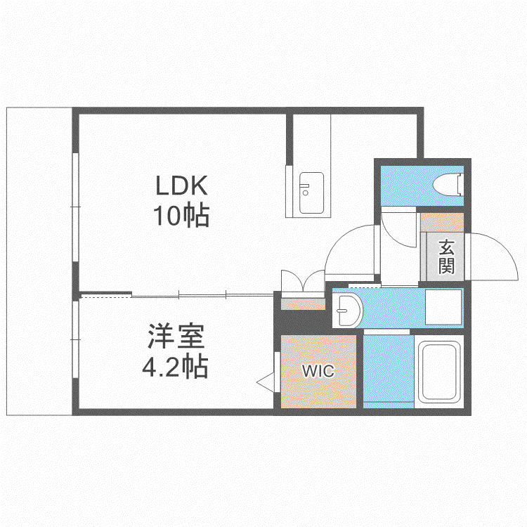 パルクヴィレN21(1LDK/4階)の間取り写真