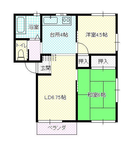 幸ハイツ(3DK/1階)の間取り写真