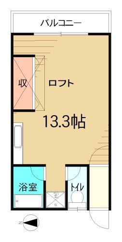 コーポラス春夏秋冬(ワンルーム/2階)の間取り写真