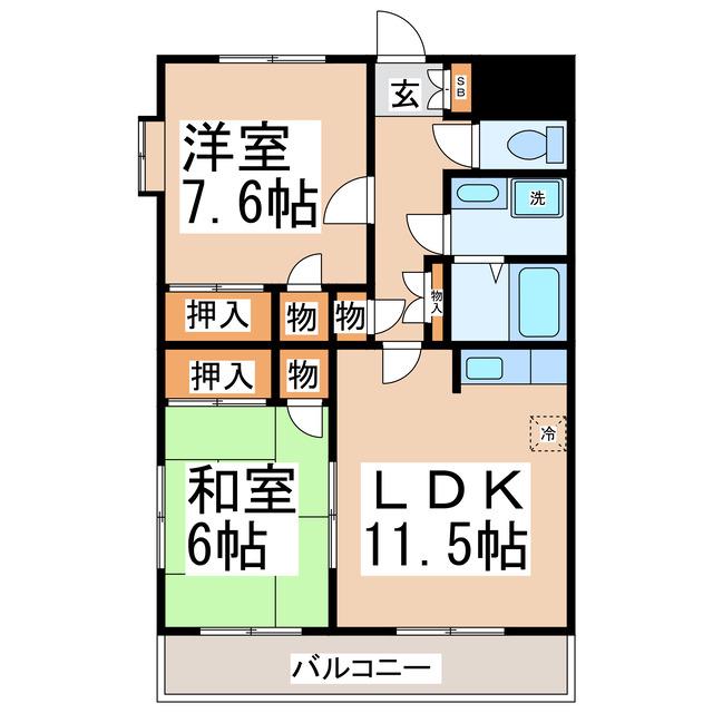 シャーレン杉並I(2LDK/1階)の間取り写真
