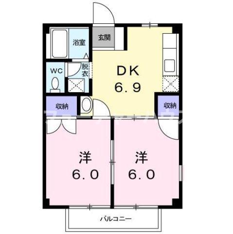 メゾンシティ1(2DK/1階)の間取り写真