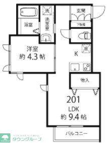 CASA PULITO(1LDK/2階)の間取り写真