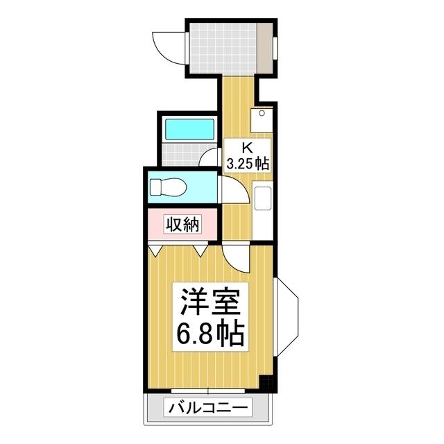 レジデンス923下諏訪(1K/3階)の間取り写真