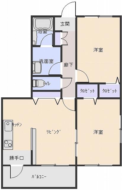 まみマンション(2LDK/1階)の間取り写真