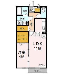 長久手ハイツ B棟(1LDK/1階)の間取り写真