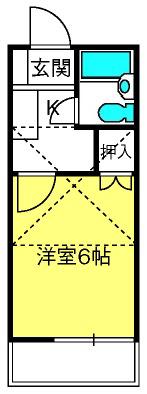 グリーンヒル大成(1K/1階)の間取り写真