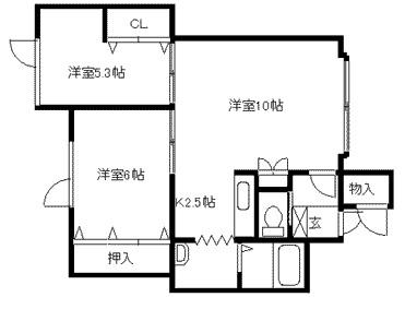 メゾン神楽(2LDK/1階)の間取り写真