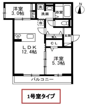 NOBLE RAFFINER 元町(2LDK/1階)の間取り写真