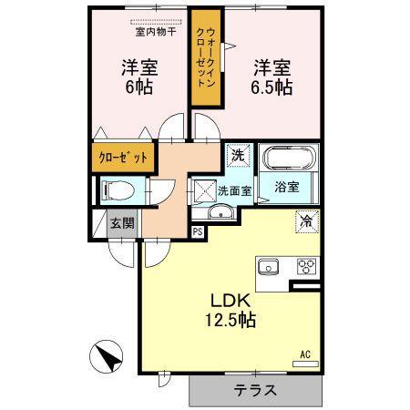 ラテール メイキラ(2LDK/2階)の間取り写真