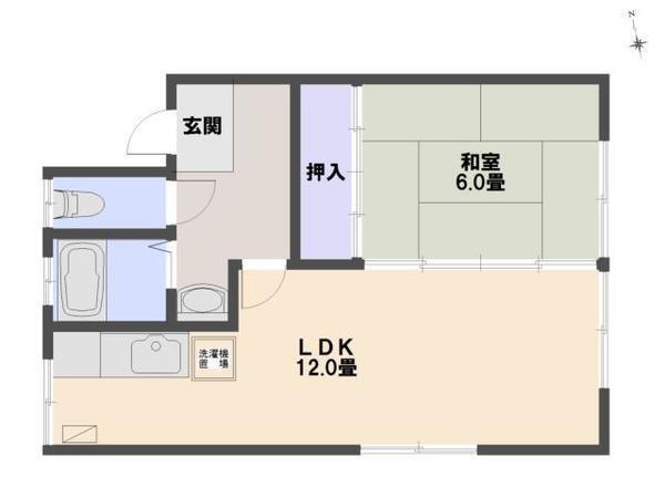 シティーハイムやよい(1LDK/2階)の間取り写真