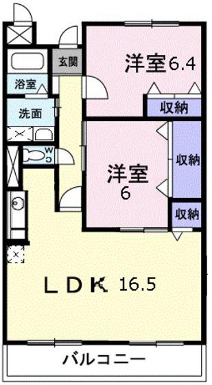 モラーダ上安(2LDK/3階)の間取り写真