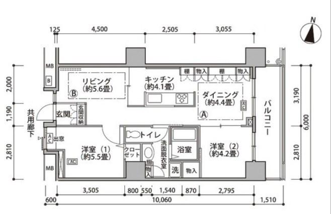 東雲キャナルコートCODAN18号棟(2LDK/12階)の間取り写真