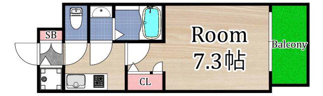 S-RESIDENCE都島ELEGANT(1K/11階)の間取り写真