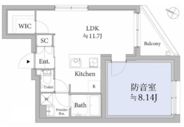 ASTILE STUDIO 王子(1LDK/2階)の間取り写真