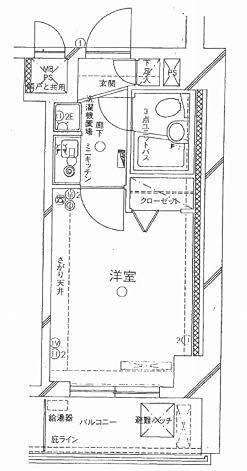 クリオ星川弐番館 106(1K/1階)の間取り写真