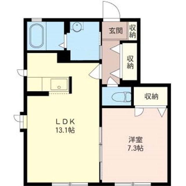 グランドソレーユ(1LDK/1階)の間取り写真