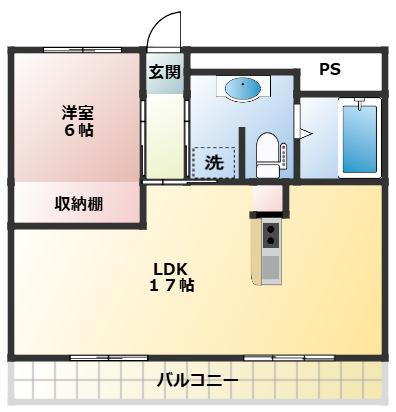 ブリケ・エクセランス(1LDK/2階)の間取り写真