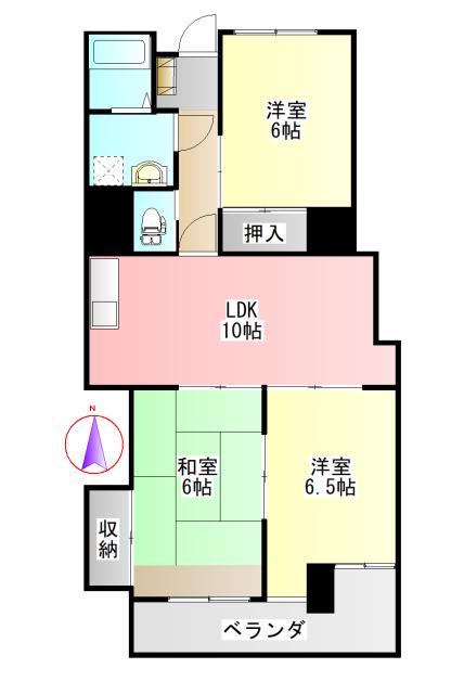 スカイハイツトヨダ(3LDK/2階)の間取り写真