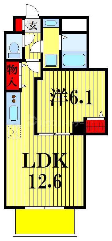 ハイムミモザ(1LDK/9階)の間取り写真