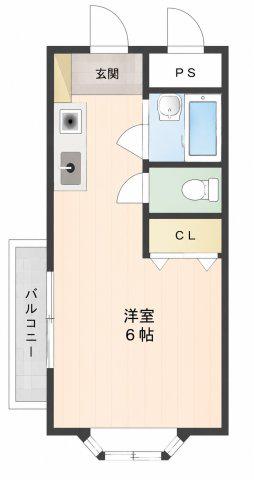 YKマンション(ワンルーム/3階)の間取り写真