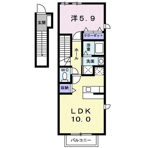 メゾン・ド・ミーテ(1LDK/2階)の間取り写真