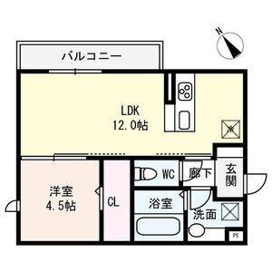 ヴェルドミール・ドゥエ(1LDK/2階)の間取り写真