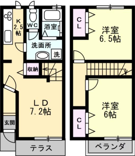 スコットハウス(2LDK/1階)の間取り写真