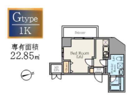 ALIVIS原木中山(1K/4階)の間取り写真
