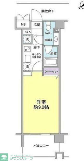アルクス(1K/4階)の間取り写真