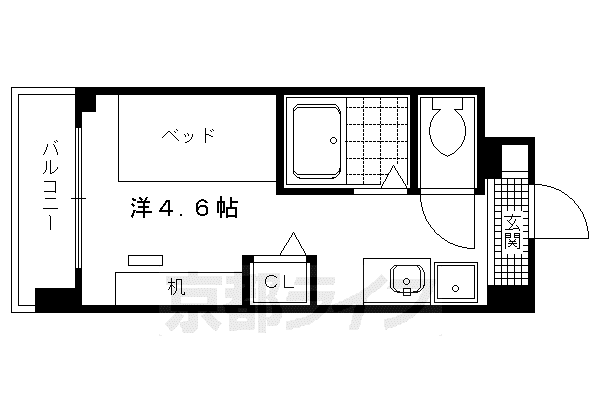 キャンパスヴィレッジ京都一乗寺(ワンルーム/3階)の間取り写真