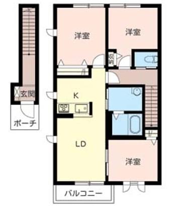 シャーメゾン花水木(3LDK/2階)の間取り写真